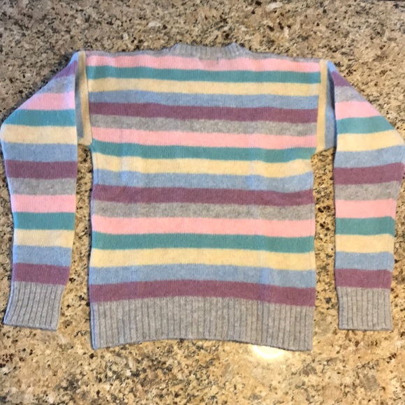 🆕 Pure Shetland Wool Sweater | Juniors Large | Multicolor Pastels - Picture 2 of 3